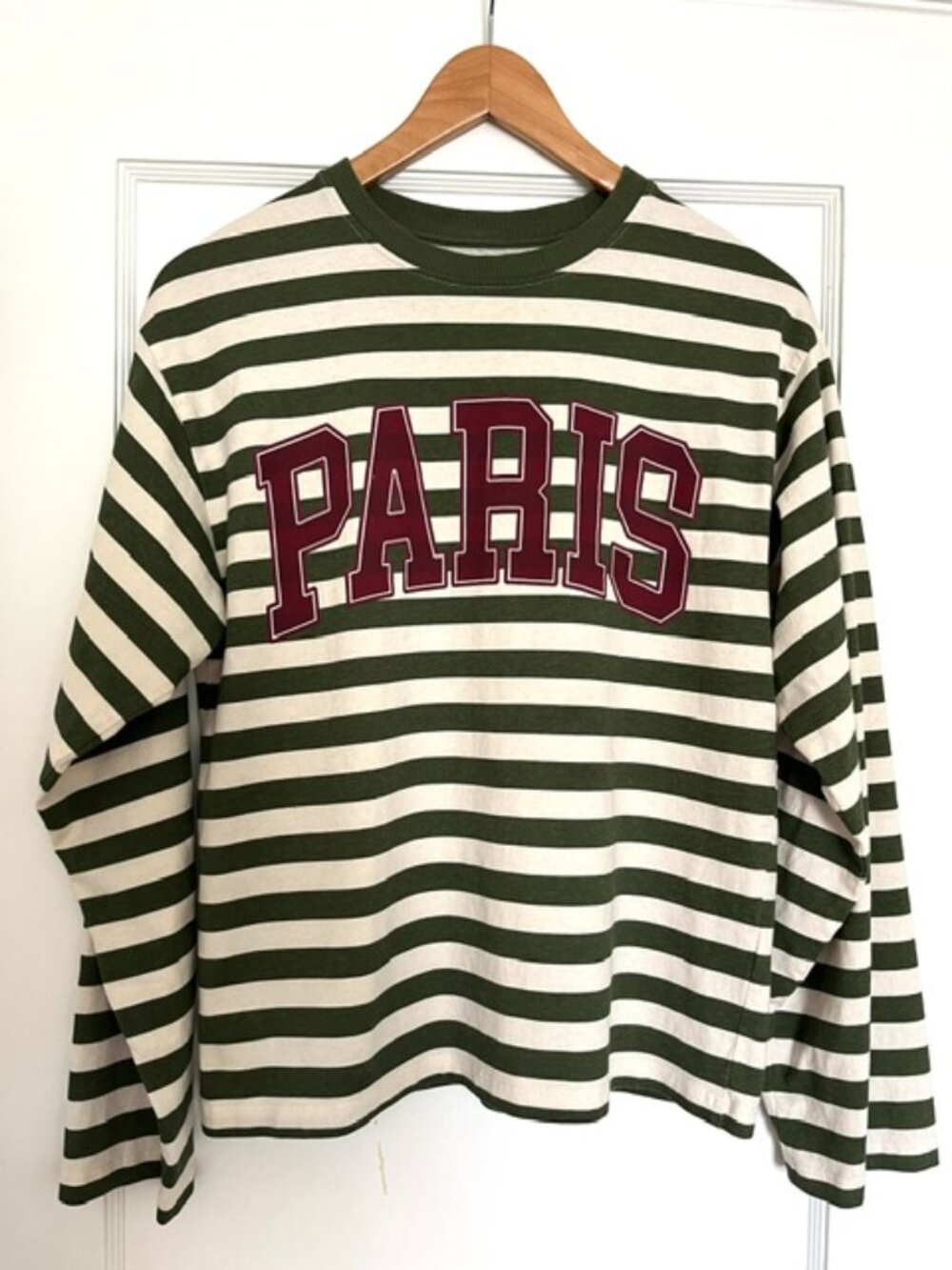 Anthropologie Long Sleeve Strip Paris City Top | Size Small